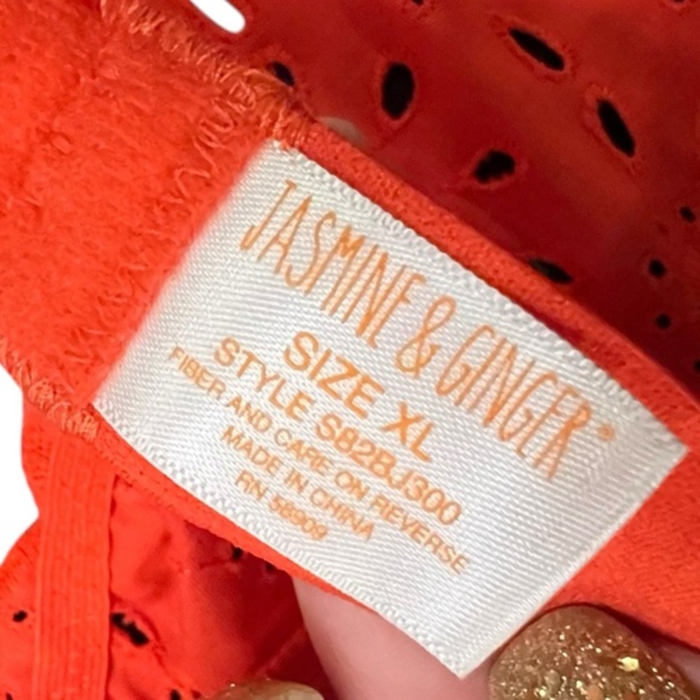 Jasmine + Ginger Eyelet Bralette Size XL Poppy Red NWT Lingerie‎ Intimate - Picture 6 of 9